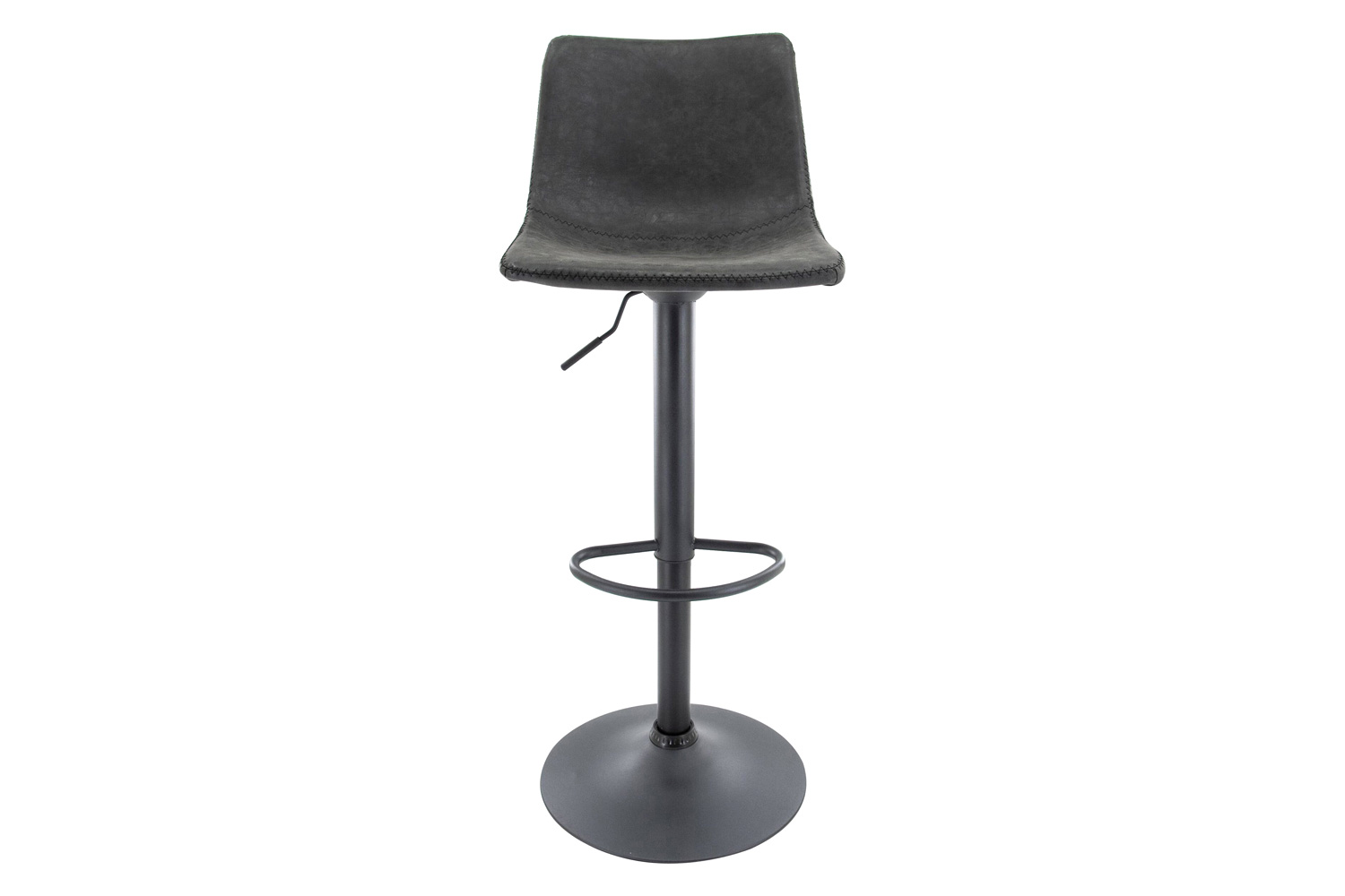 LeisureMod Tilbury Modem Adjustable Bar Stool with Footrest and 360-Degree Swivel - Charcoal/Black