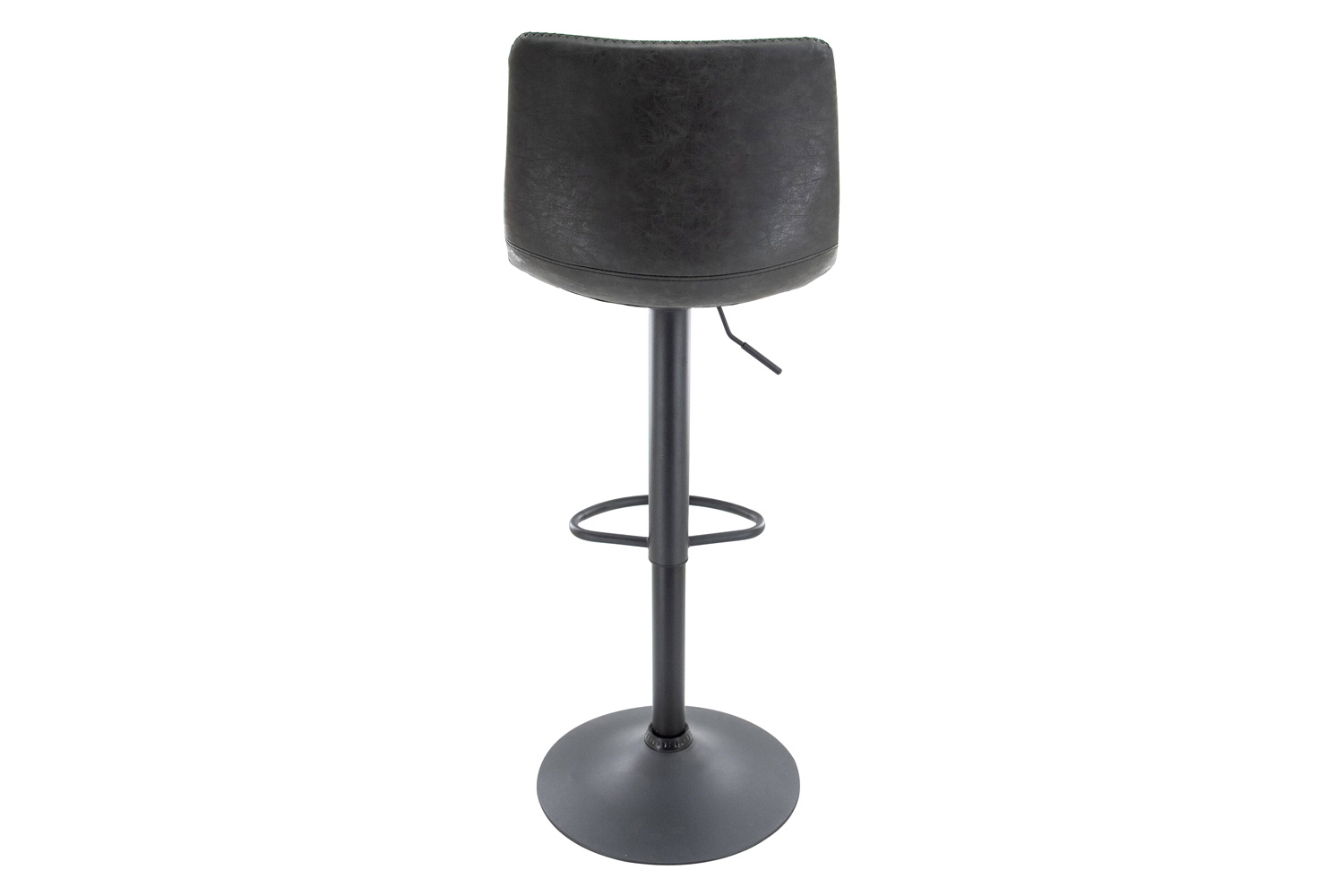 LeisureMod Tilbury Modem Adjustable Bar Stool with Footrest and 360-Degree Swivel - Charcoal/Black