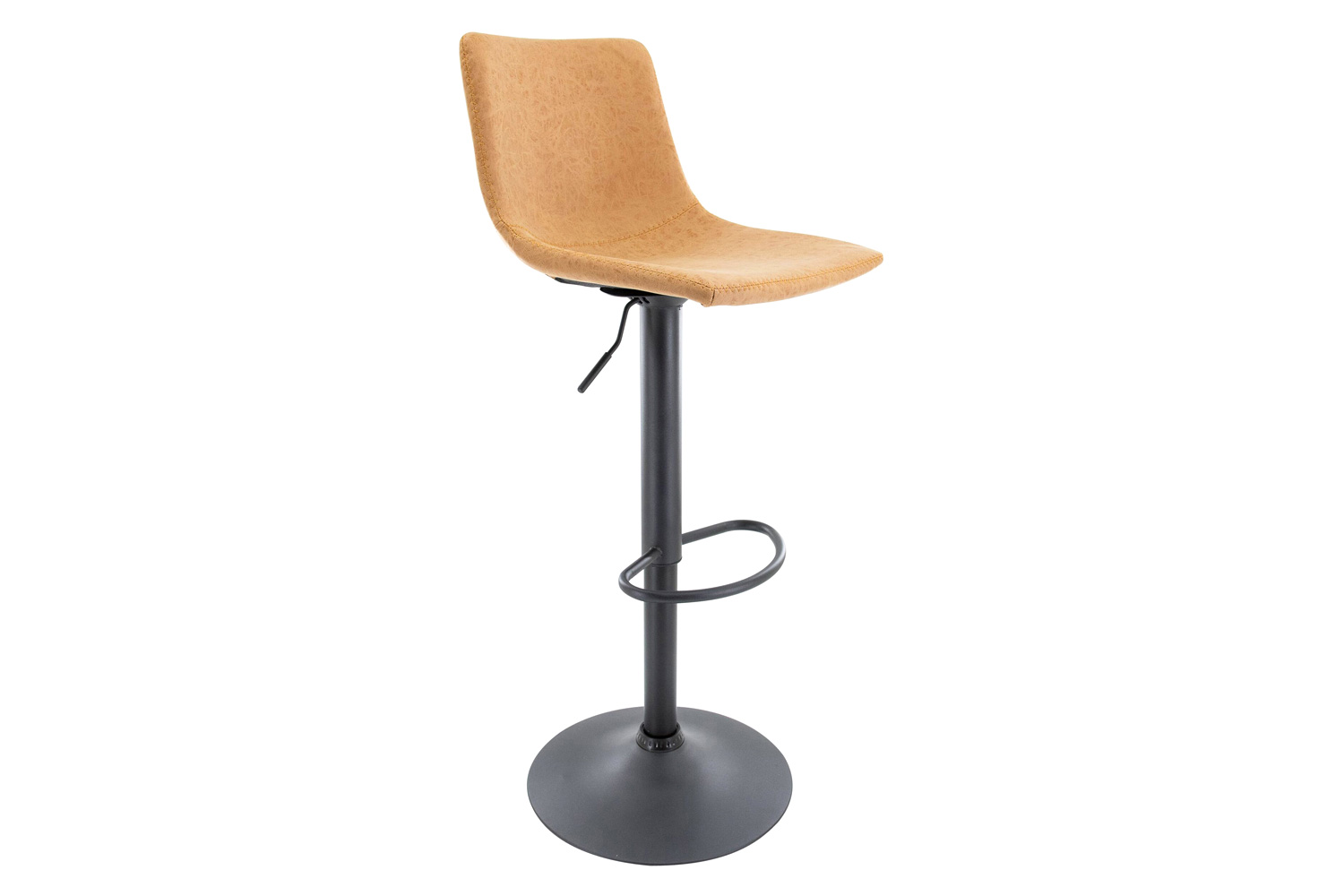 LeisureMod Tilbury Modem Adjustable Bar Stool with Footrest and 360-Degree Swivel