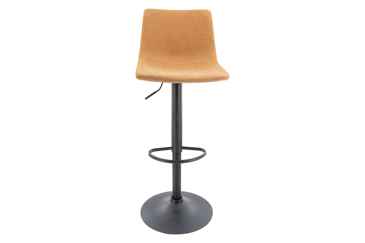 LeisureMod Tilbury Modem Adjustable Bar Stool with Footrest and 360-Degree Swivel - Light Brown