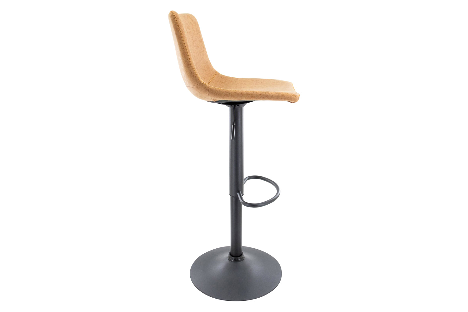 LeisureMod Tilbury Modem Adjustable Bar Stool with Footrest and 360-Degree Swivel - Light Brown