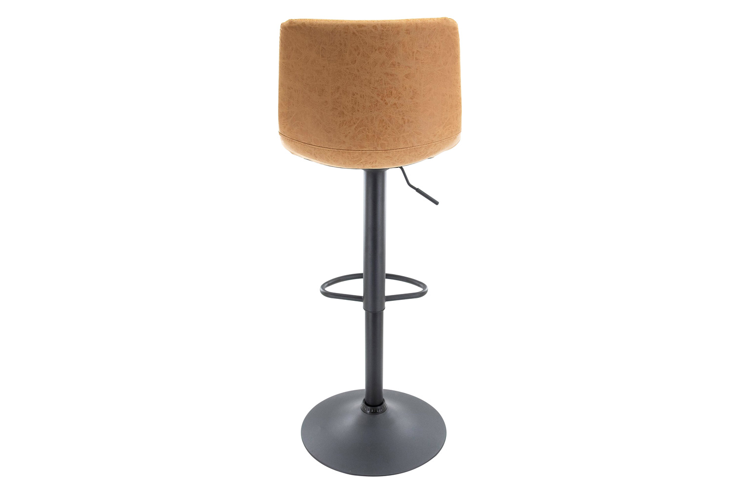 LeisureMod Tilbury Modem Adjustable Bar Stool with Footrest and 360-Degree Swivel - Light Brown