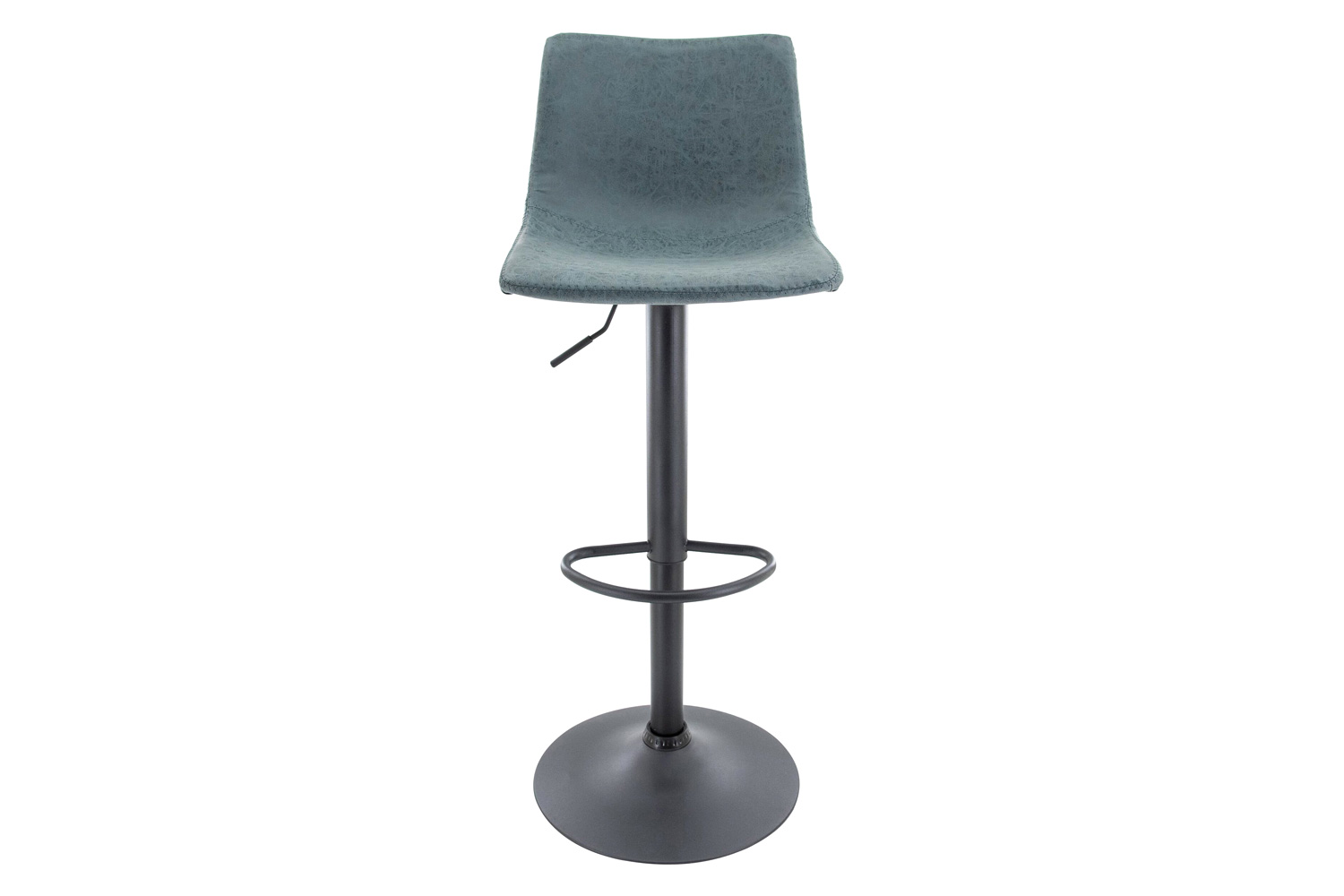 LeisureMod Tilbury Modem Adjustable Bar Stool with Footrest and 360-Degree Swivel - Peacock/Blue