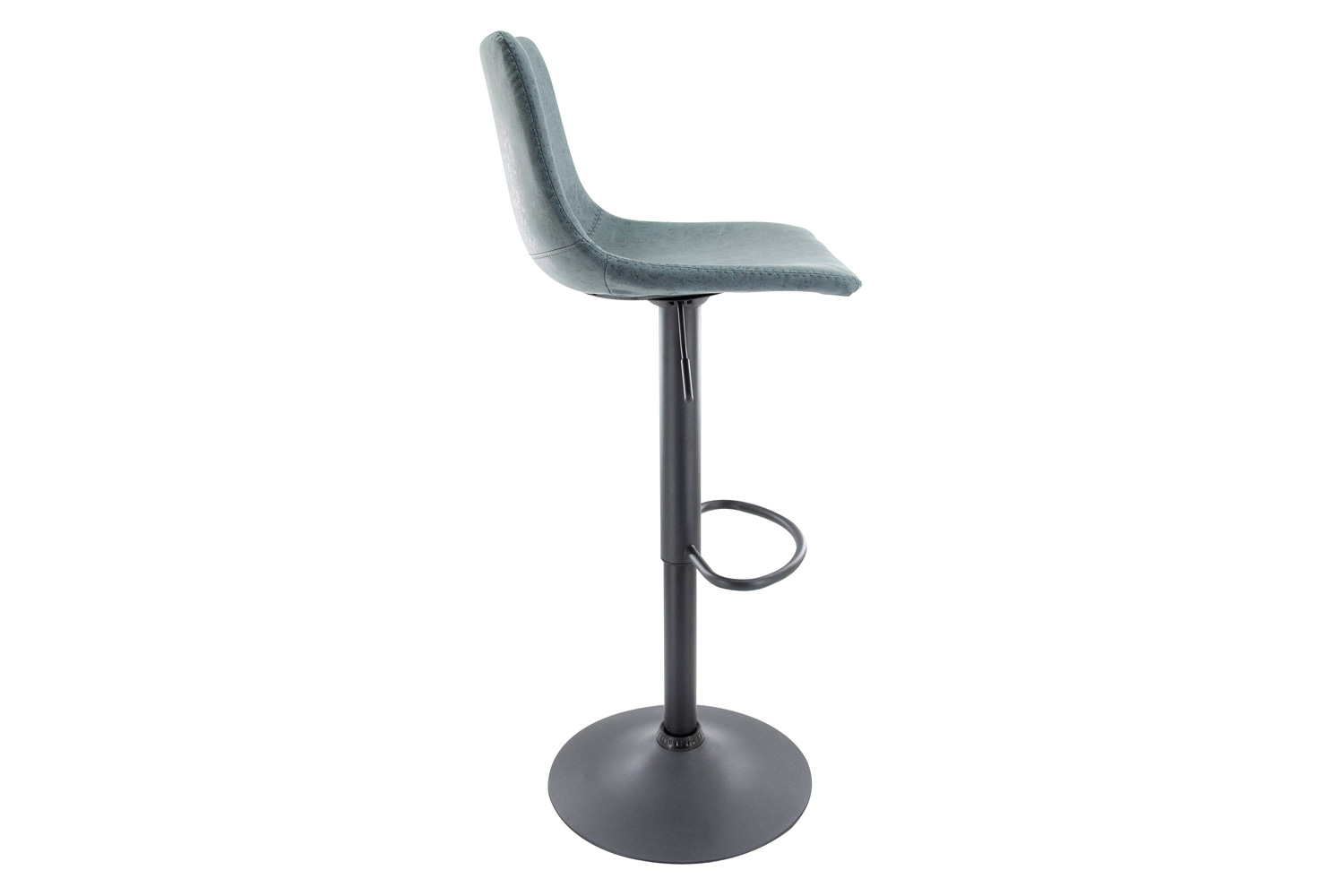 LeisureMod Tilbury Modem Adjustable Bar Stool with Footrest and 360-Degree Swivel - Peacock/Blue