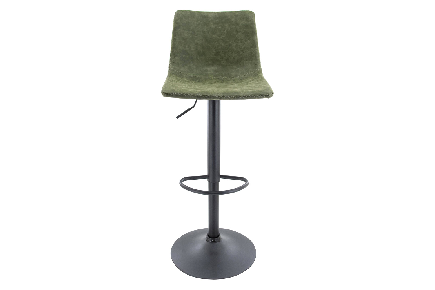 LeisureMod Tilbury Modem Adjustable Bar Stool with Footrest and 360-Degree Swivel - Olive Green