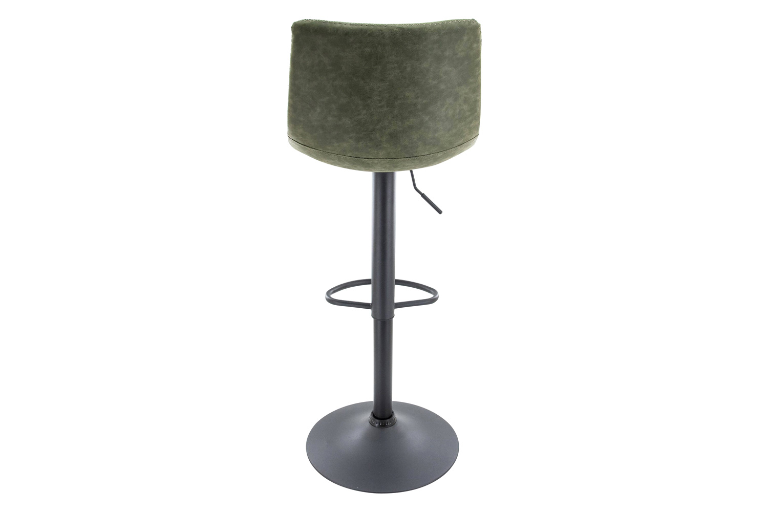 LeisureMod Tilbury Modem Adjustable Bar Stool with Footrest and 360-Degree Swivel - Olive Green