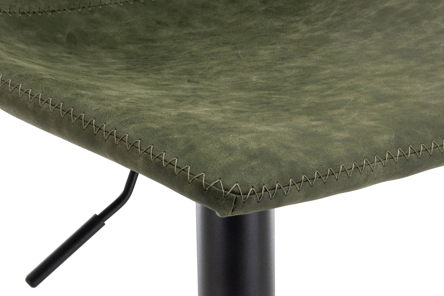 LeisureMod Tilbury Modem Adjustable Bar Stool with Footrest and 360-Degree Swivel - Olive Green