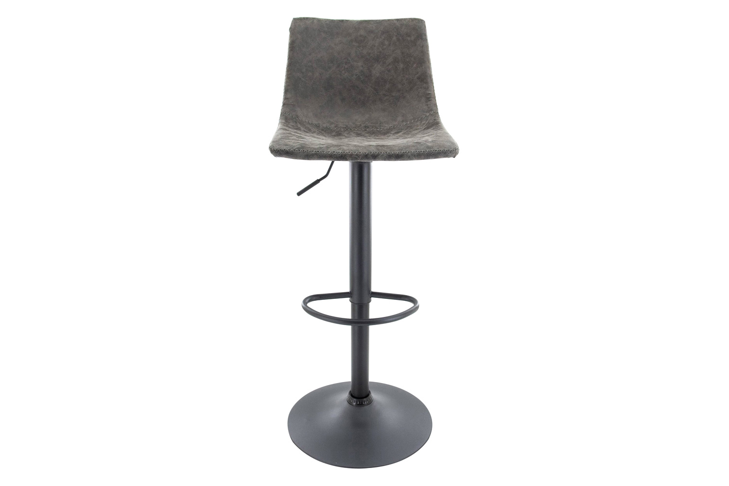 LeisureMod Tilbury Modem Adjustable Bar Stool with Footrest and 360-Degree Swivel - Gray