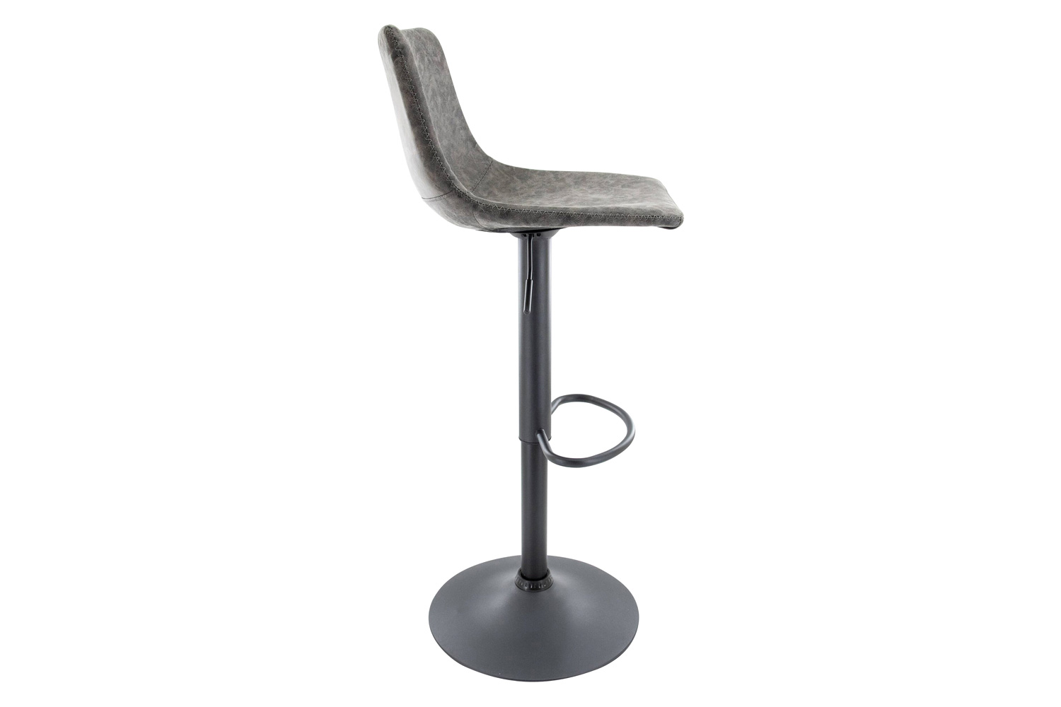 LeisureMod Tilbury Modem Adjustable Bar Stool with Footrest and 360-Degree Swivel - Gray