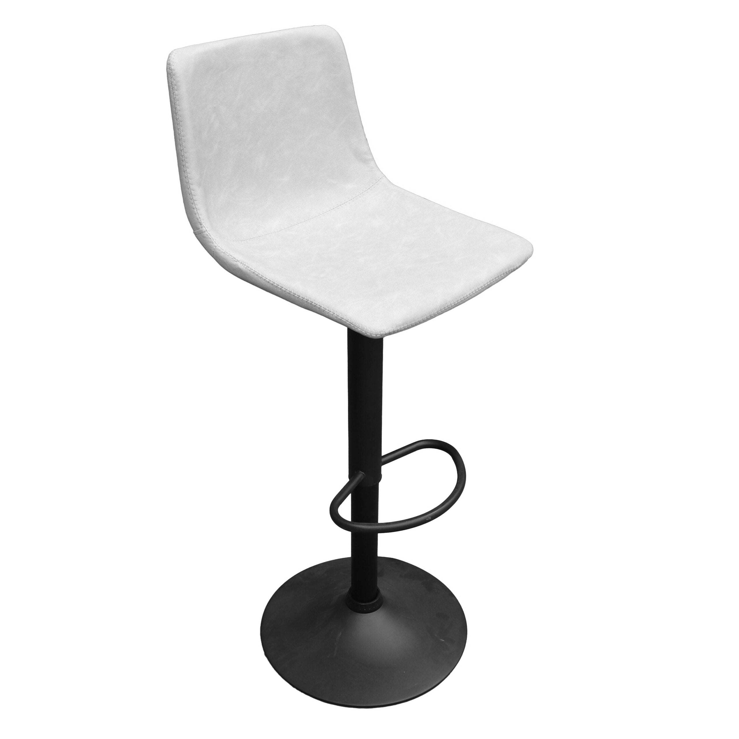 LeisureMod Tilbury Modem Adjustable Bar Stool with Footrest and 360-Degree Swivel