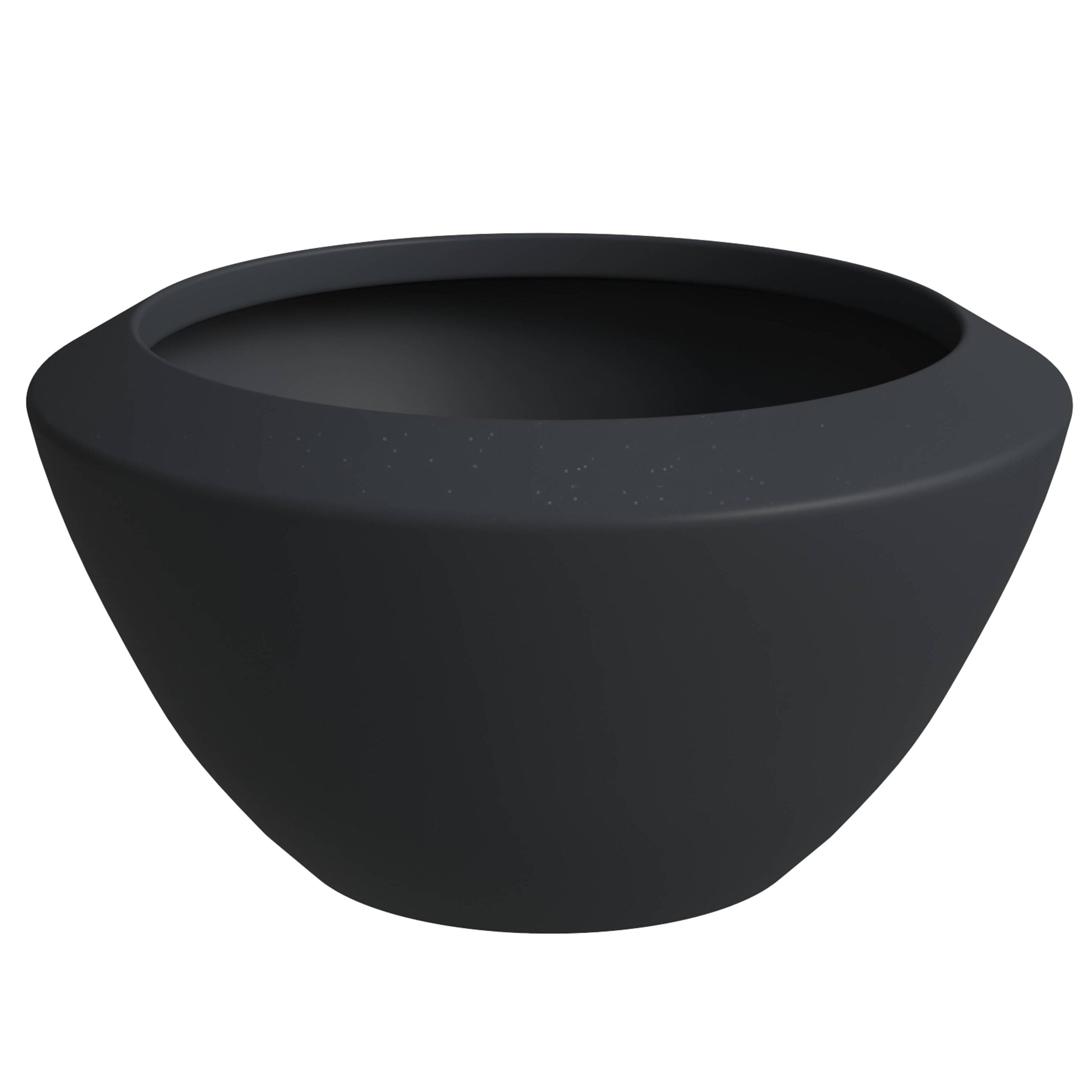 LeisureMod Vessel Modern 8" Round Planter Pot in Fiberstone and Clay