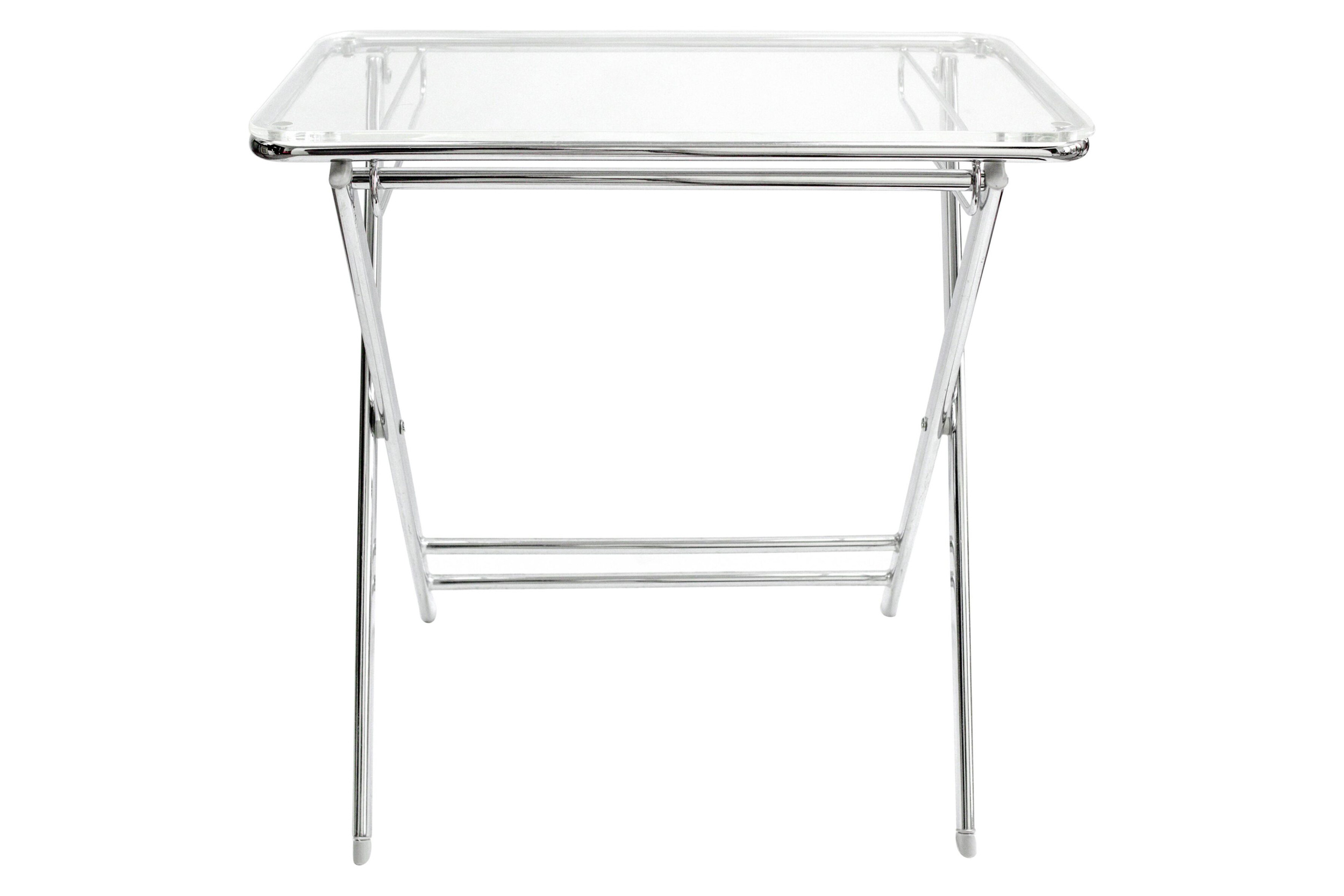 LeisureMod Victorian Foldable End Side Table Tray - Clear