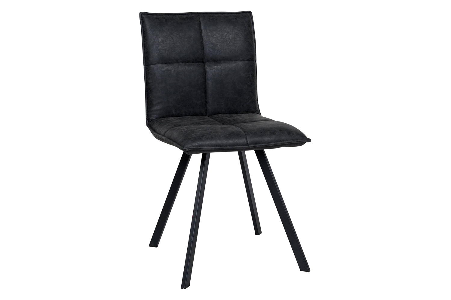 LeisureMod Wesley Modern Leather Dining Chair with Metal Legs