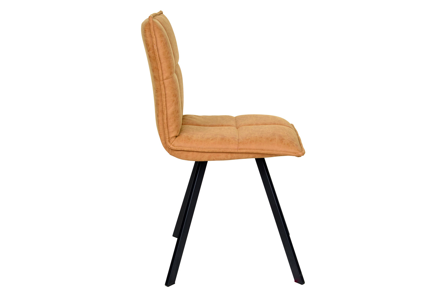 LeisureMod™ Wesley Modern Leather Dining Chair with Metal Legs - Light Brown