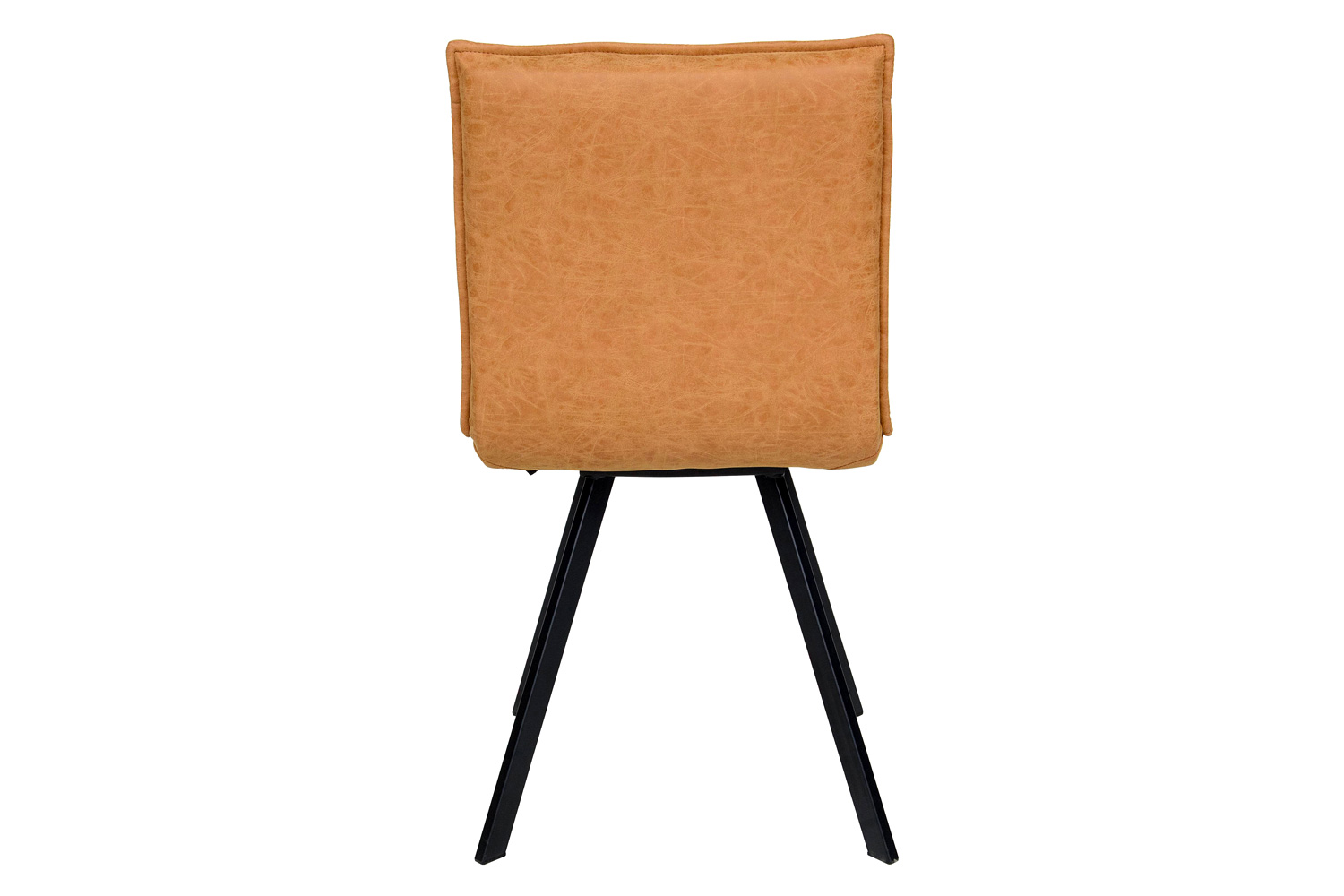 LeisureMod™ Wesley Modern Leather Dining Chair with Metal Legs - Light Brown