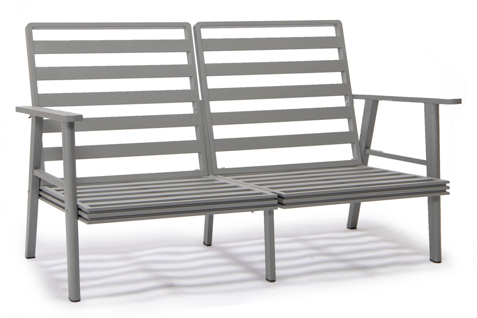 LeisureMod Walbrooke Modern Gray Patio Conversation With Square Fire Pit With Slats Design & Tank Holder - Beige