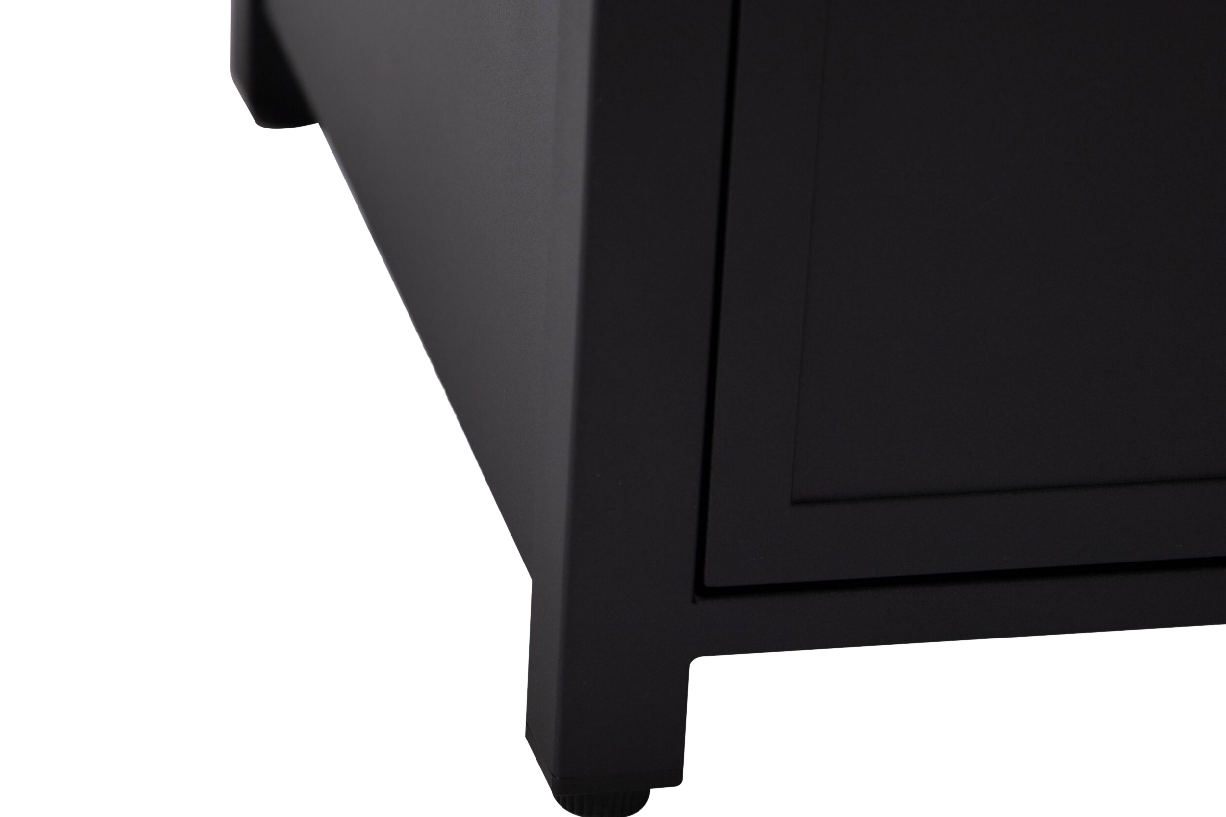 LeisureMod Walbrooke Modern Square Tank Holder Table with Tempered Glass Top and Powder Coated Aluminum - Black