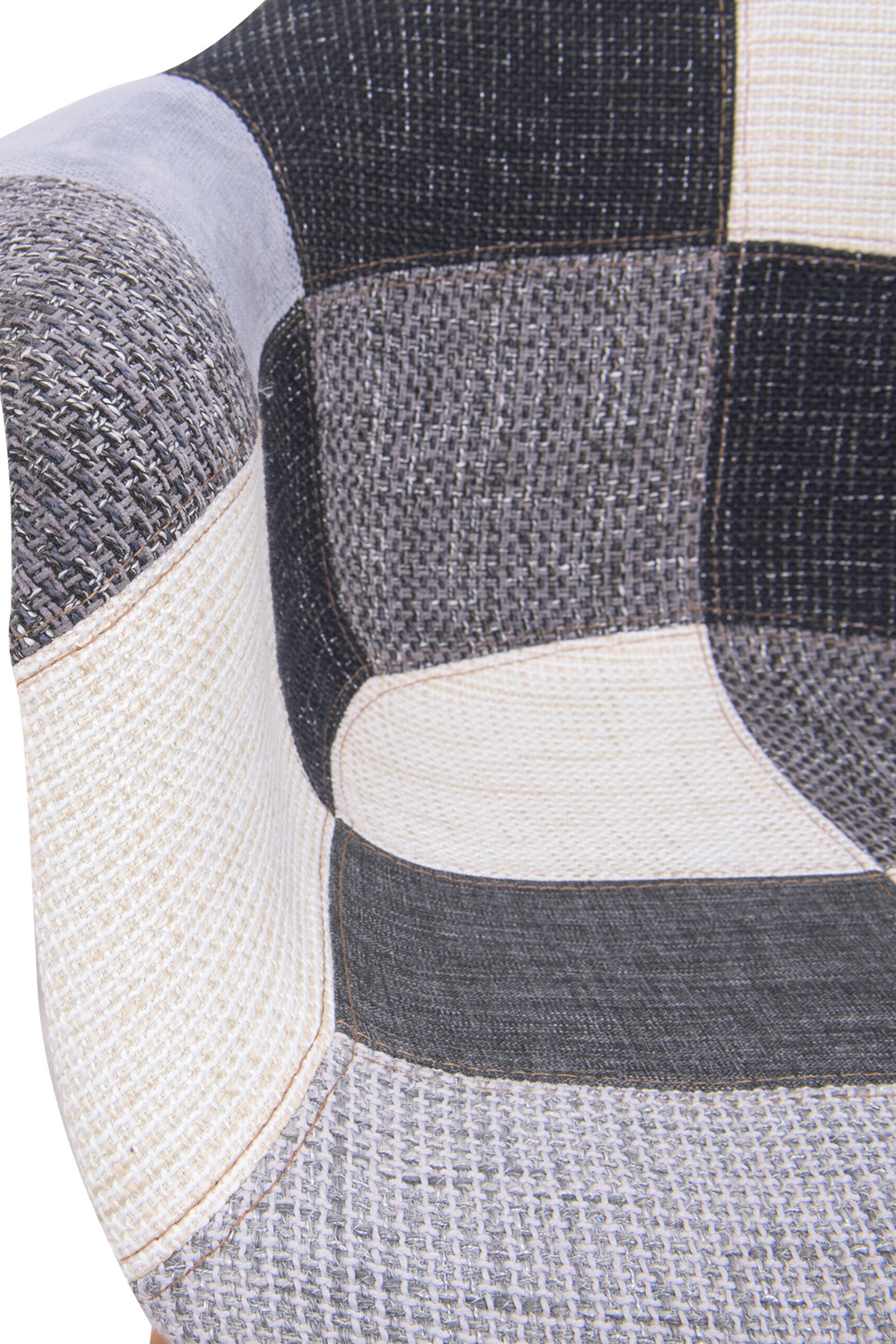 LeisureMod™ Willow Fabric Eiffel Accent Chair with Chrome Base - Patchwork