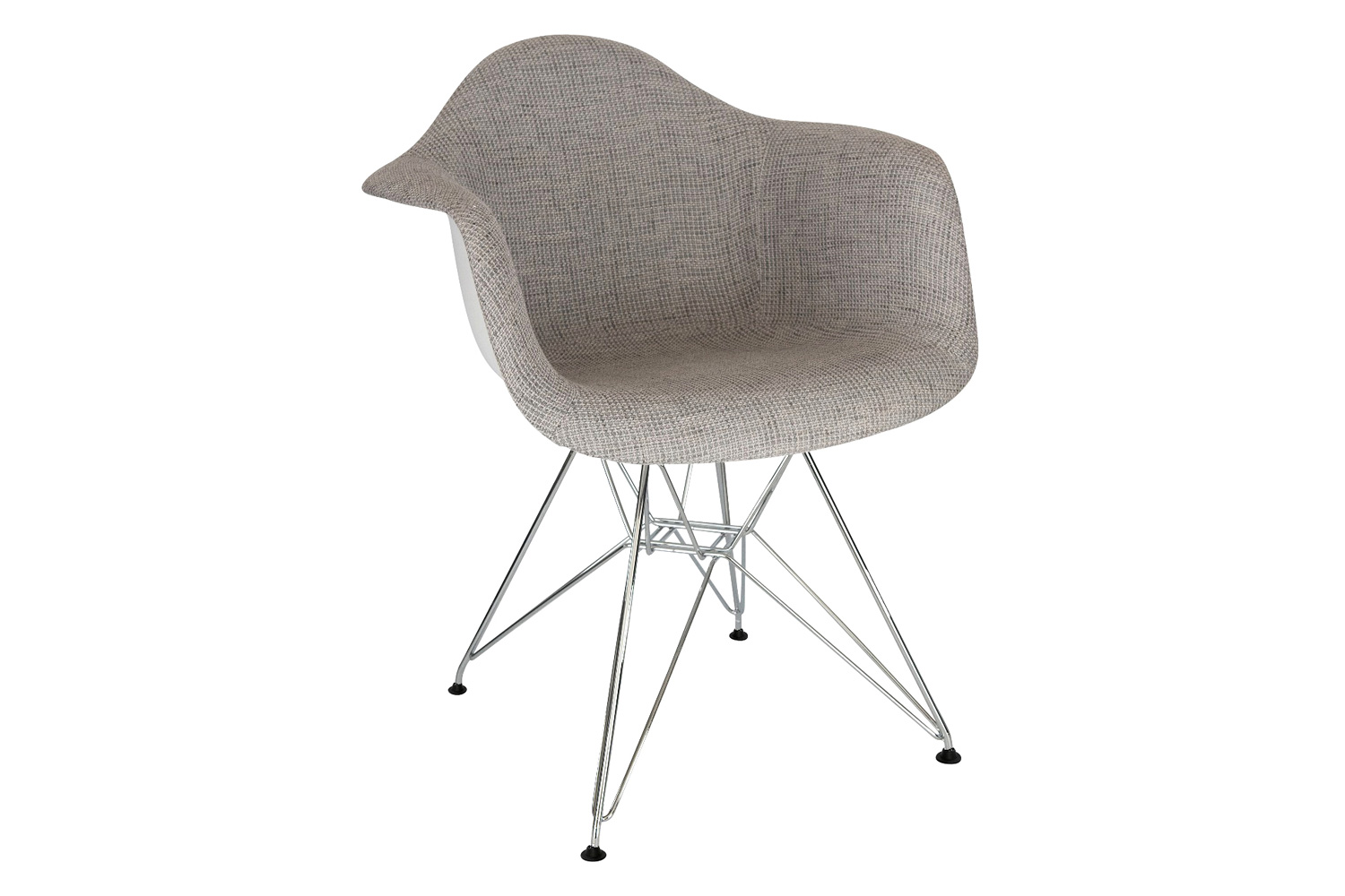 LeisureMod Willow Fabric Eiffel Accent Chair with Chrome Base