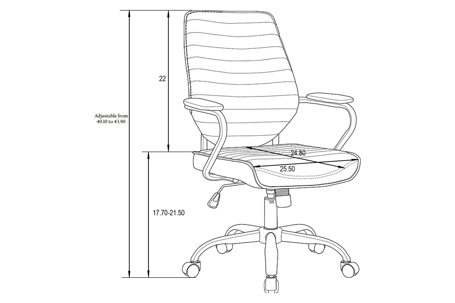 LeisureMod Winchester Leatherette Office Chair - Gray