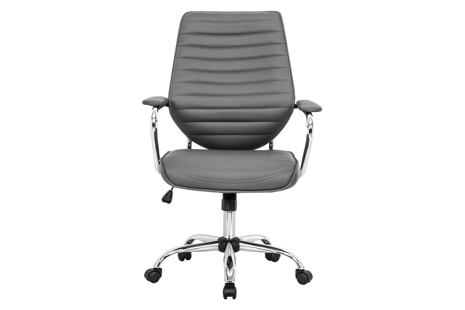 LeisureMod Winchester Leatherette Office Chair - Gray