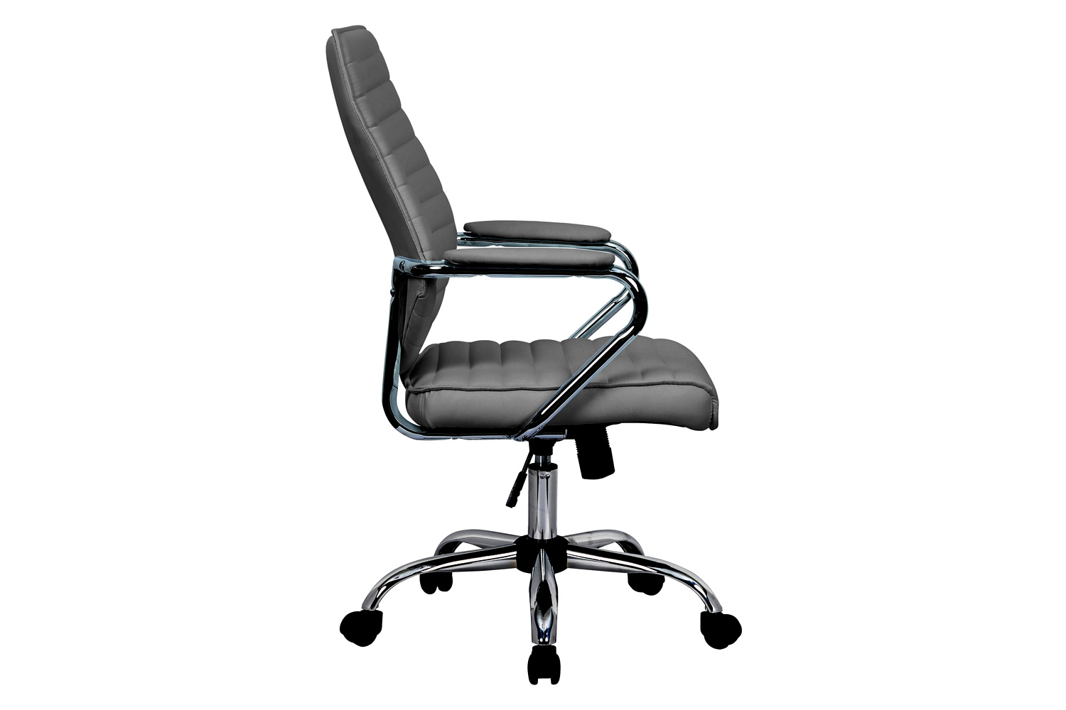 LeisureMod Winchester Leatherette Office Chair - Gray