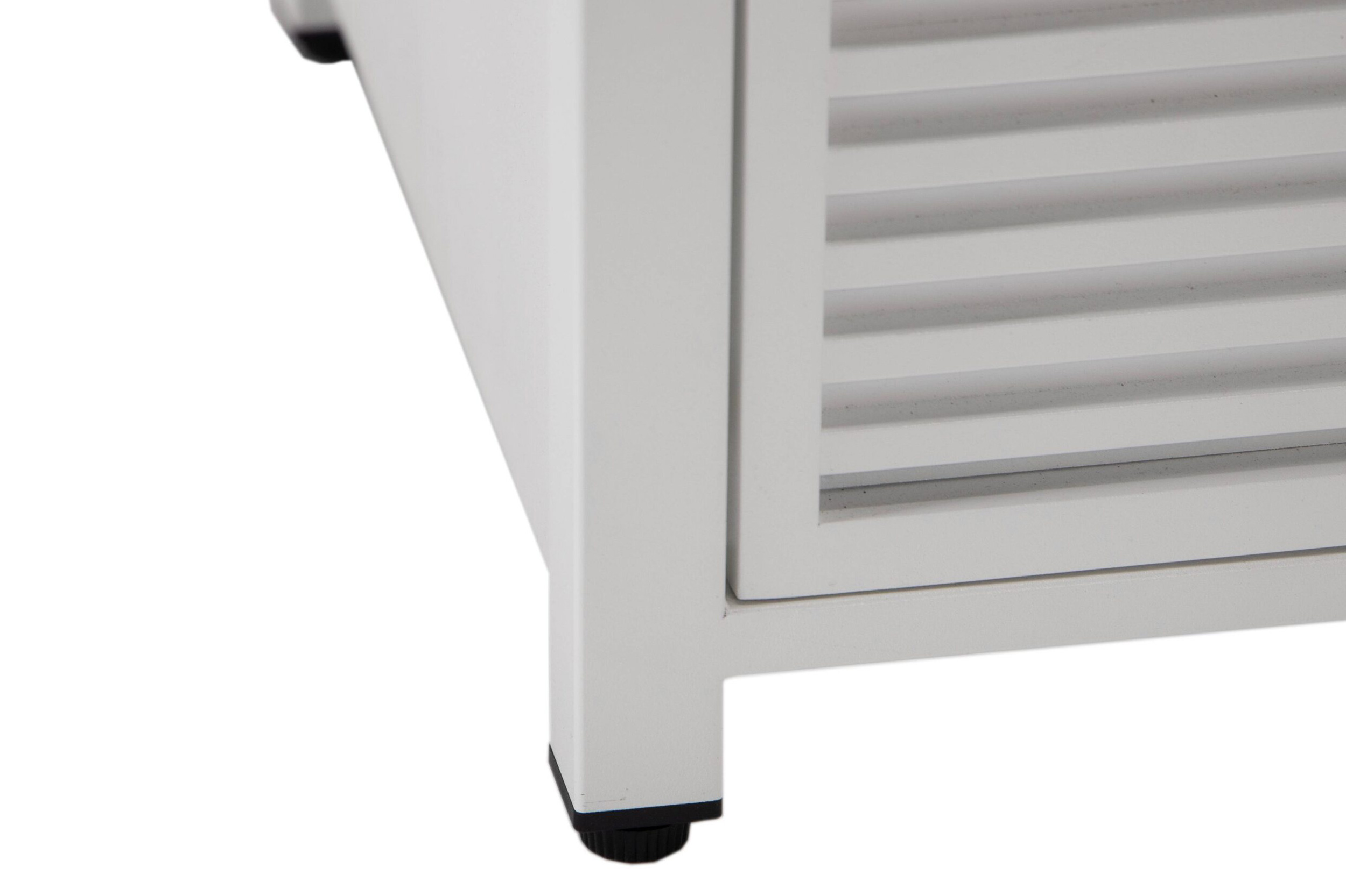 LeisureMod Walbrooke Outdoor Patio Square Fire Pit and Tank Holder with Slats Design - White