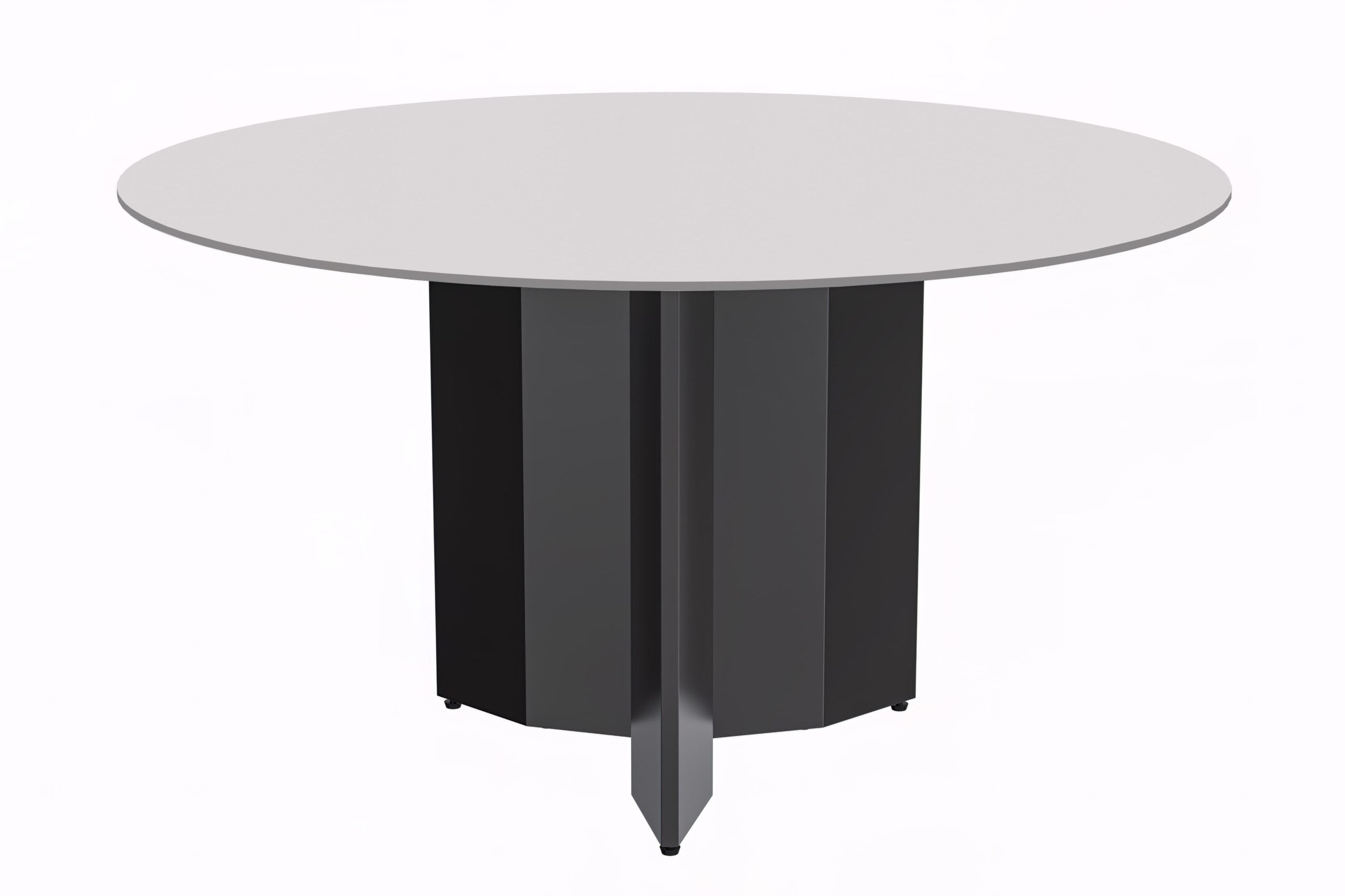 LeisureMod Zevro Modern 60" Round Dining Table with Glass Top and Black Base