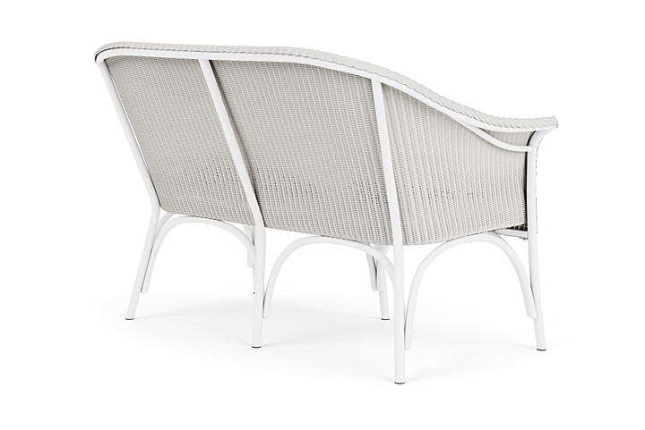 Lloyd Flanders™ All Seasons Settee - Matte White, Canvas Natural