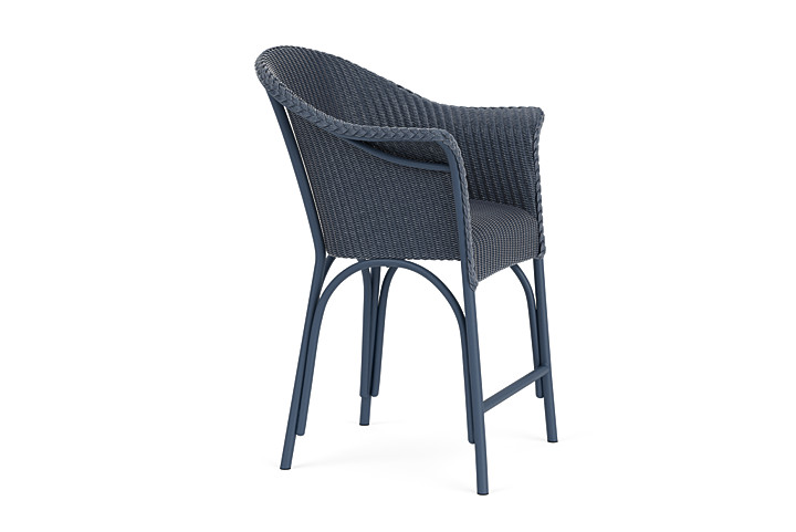 Lloyd Flanders™ All Seasons Balcony Stool with Padded Seat - Denim Blue