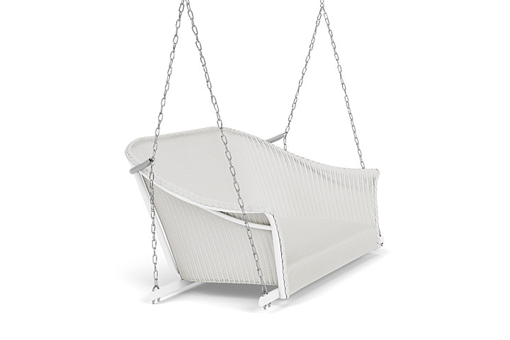 Lloyd Flanders™ All Seasons Settee Swing with Padded Seat - Matte White