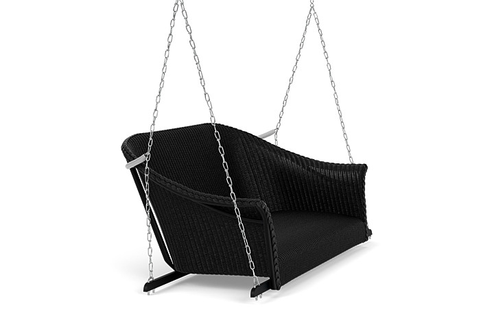 Lloyd Flanders™ All Seasons Settee Swing with Padded Seat - Ebony