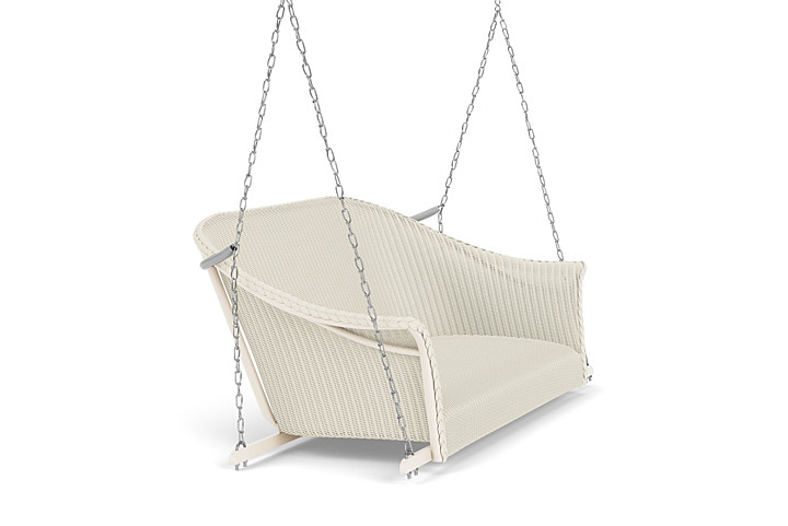 Lloyd Flanders™ All Seasons Settee Swing with Padded Seat - Ivory