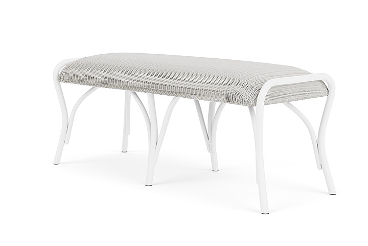 Lloyd Flanders™ All Seasons Settee Ottoman with Padded Seat - Matte White