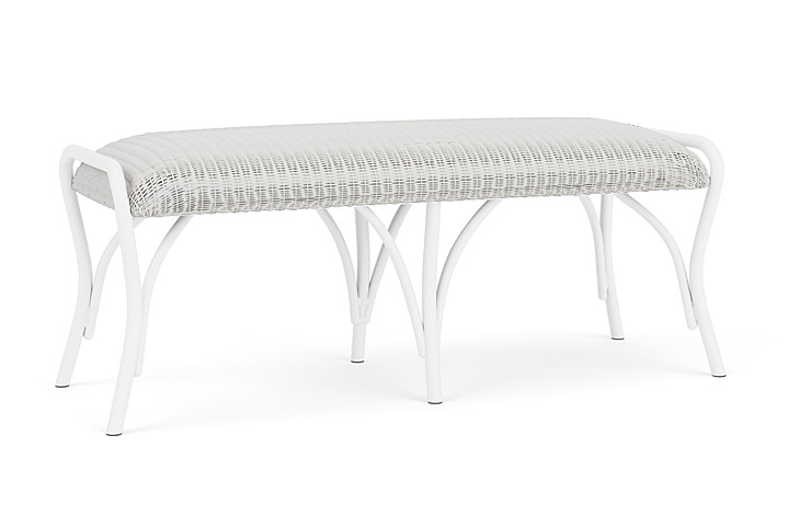 Lloyd Flanders™ All Seasons Settee Ottoman with Padded Seat - Matte White