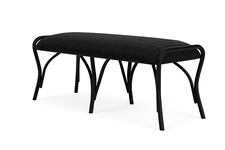 Lloyd Flanders™ All Seasons Settee Ottoman with Padded Seat - Ebony