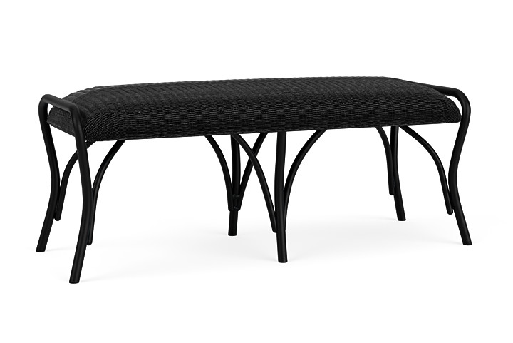 Lloyd Flanders™ All Seasons Settee Ottoman with Padded Seat - Ebony