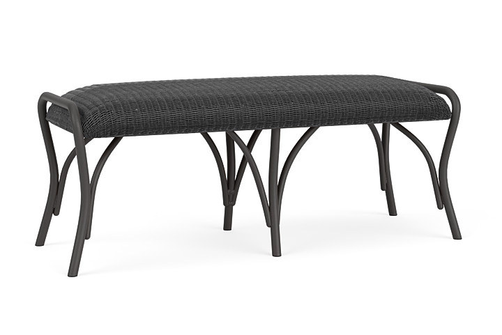 Lloyd Flanders™ All Seasons Settee Ottoman with Padded Seat - Charcoal