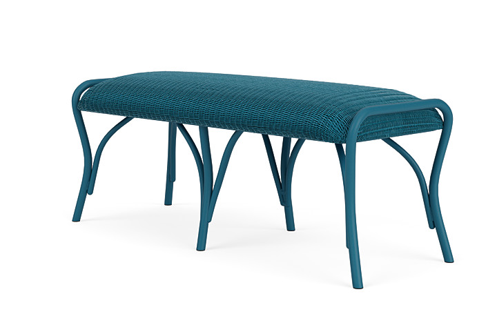 Lloyd Flanders™ All Seasons Settee Ottoman with Padded Seat - Peacock