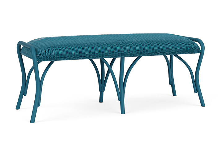 Lloyd Flanders™ All Seasons Settee Ottoman with Padded Seat - Peacock