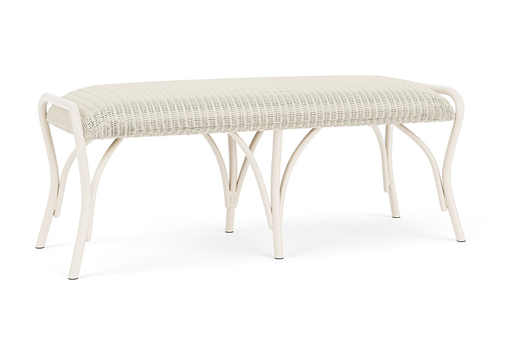 Lloyd Flanders™ All Seasons Settee Ottoman with Padded Seat - Ivory