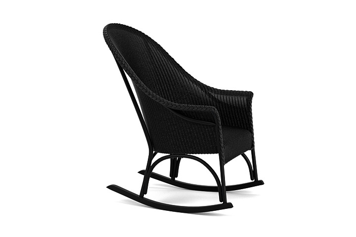 Lloyd Flanders™ All Seasons High Back Porch Rocker with Padded Seat - Ebony