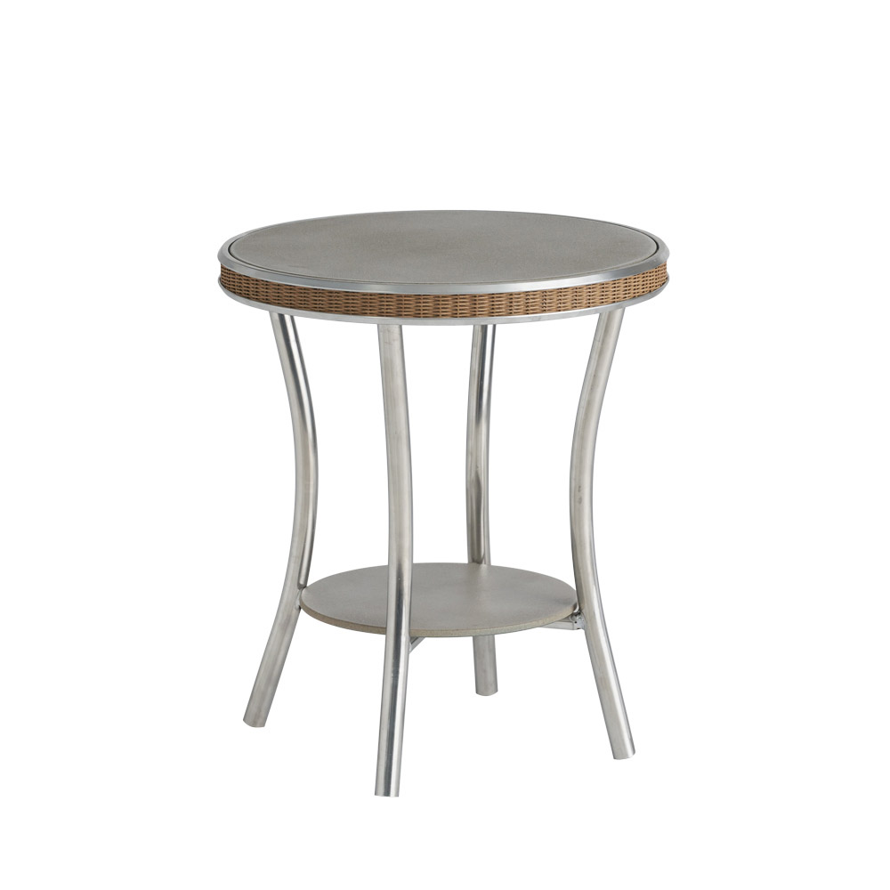 Lloyd Flanders™ Essence 20" Round End Table with Reversible Glass - White