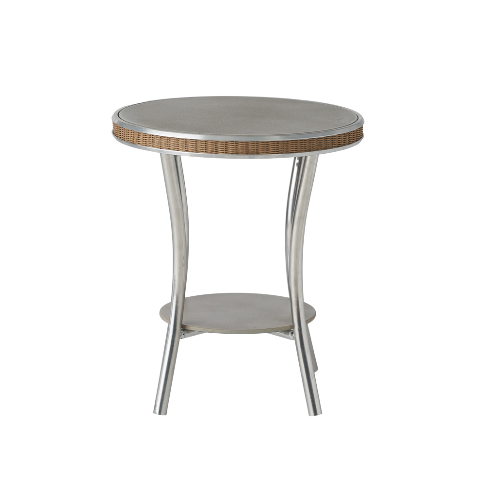 Lloyd Flanders™ Essence 20" Round End Table with Reversible Glass - White