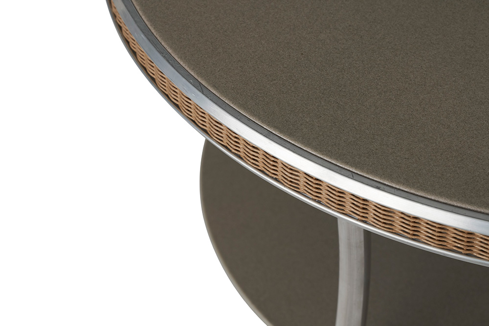 Lloyd Flanders™ Essence 33" Round Cocktail Table with Reversible Glass - Linen