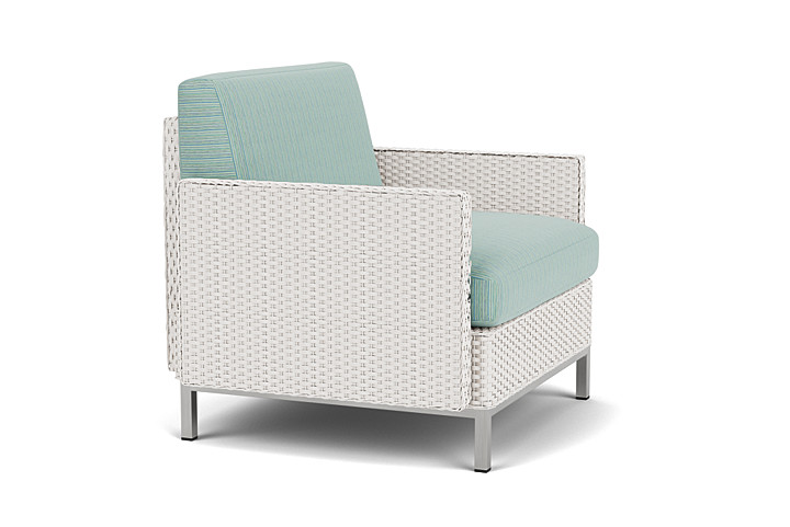 Lloyd Flanders™ Elements Lounge Chair with Stainless Steel Arms and Back - White