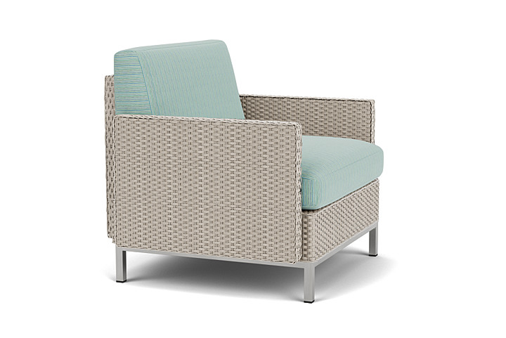 Lloyd Flanders™ Elements Lounge Chair with Stainless Steel Arms and Back - Linen