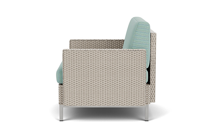 Lloyd Flanders™ Elements Lounge Chair with Stainless Steel Arms and Back - Linen