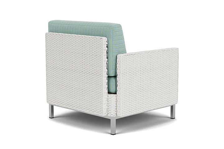 Lloyd Flanders™ Elements Lounge Chair with Stainless Steel Arms and Back - Matte White