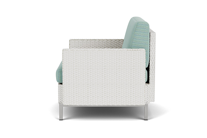 Lloyd Flanders™ Elements Lounge Chair with Stainless Steel Arms and Back - Matte White